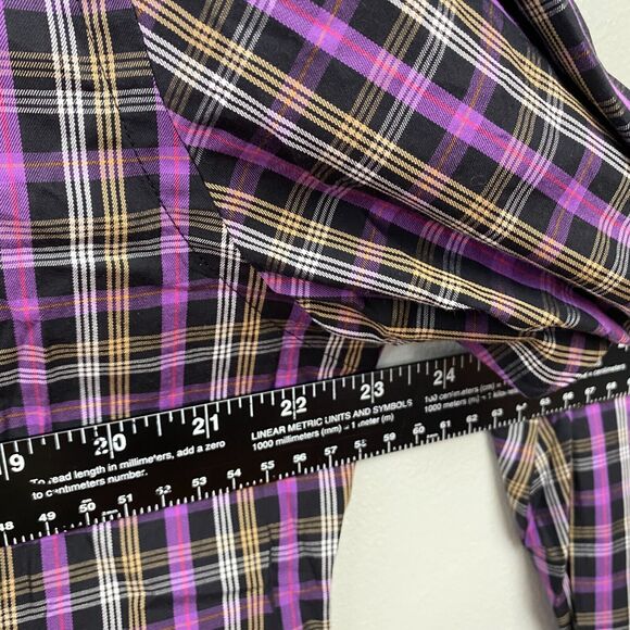 Peter Millar Shirt Mens M Purple Long Sleeve Button Down Royal Stewart Plaid EUC - Picture 4 of 6